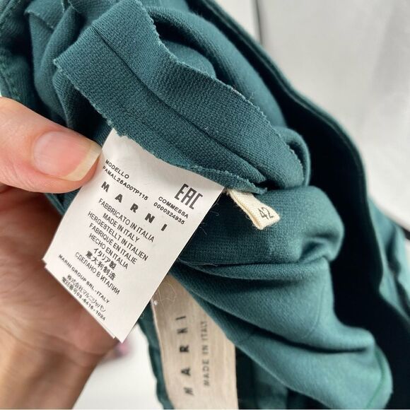 Marni Women’s Green Commesa Dress Pants size 42 / 8US - Picture 7 of 7